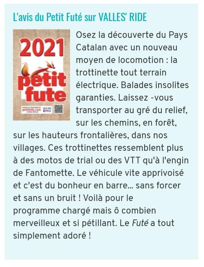Première reconnaissance dans le Petit futé 2021